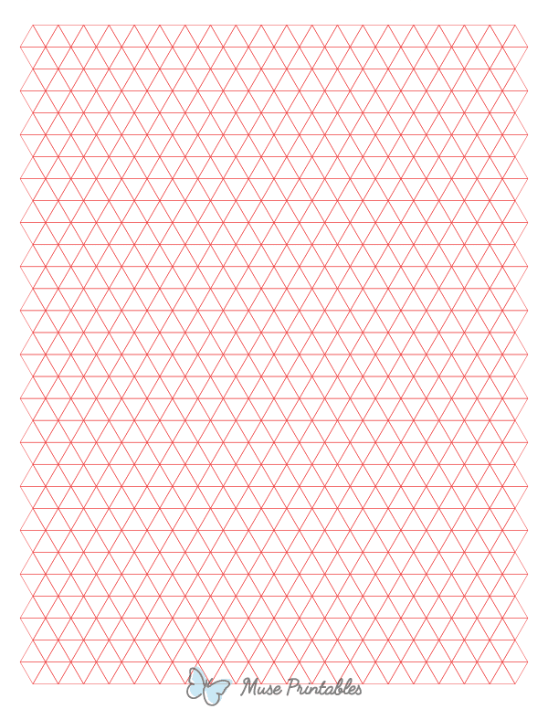 1 cm Red Triangle Graph Paper : Letter-sized paper (8.5 x 11)