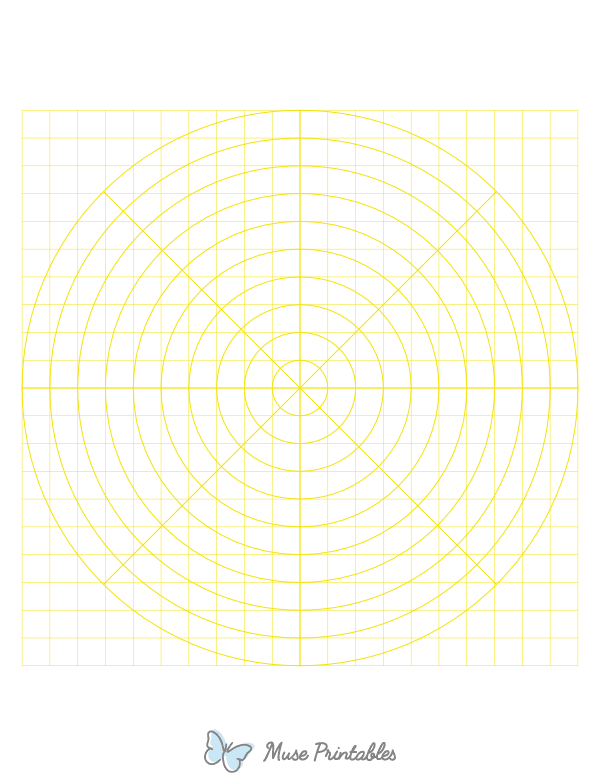1 cm Yellow Circular Graph Paper : Letter-sized paper (8.5 x 11)
