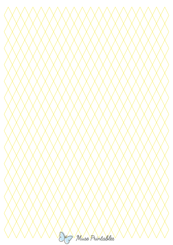 1 cm Yellow Diamond Graph Paper : A4-sized paper (8.27 x 11.69)