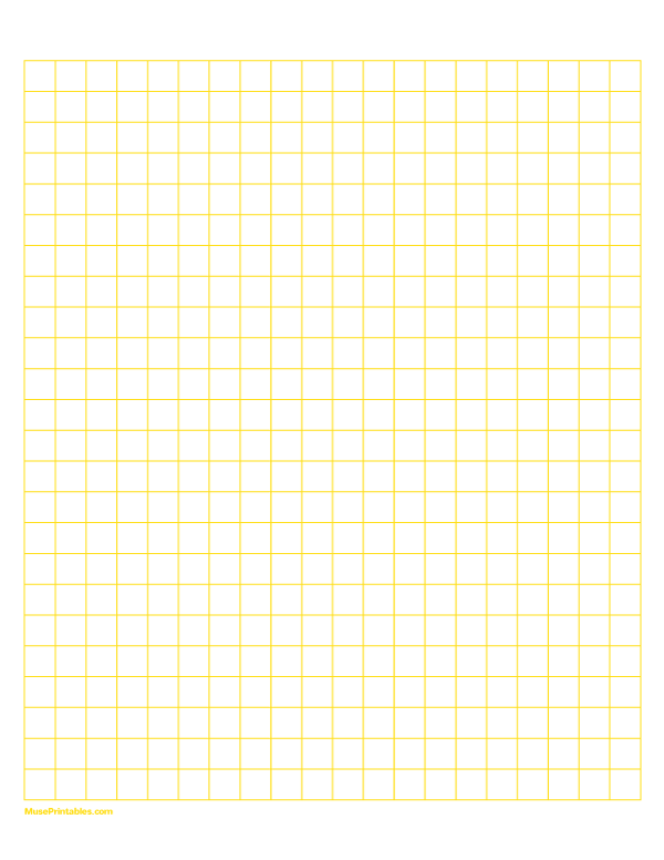 1 cm Yellow Graph Paper: Letter-sized paper (8.5 x 11)