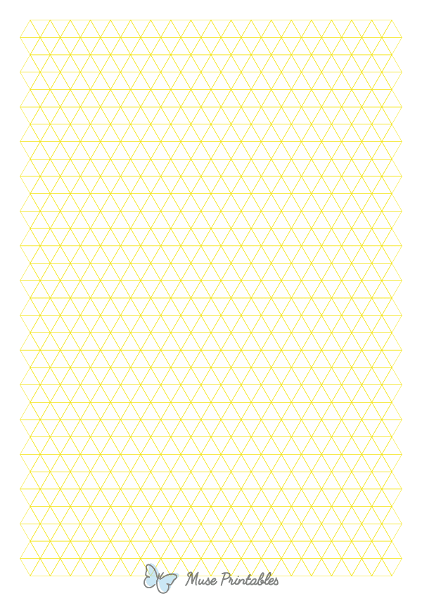 1 cm Yellow Triangle Graph Paper : A4-sized paper (8.27 x 11.69)