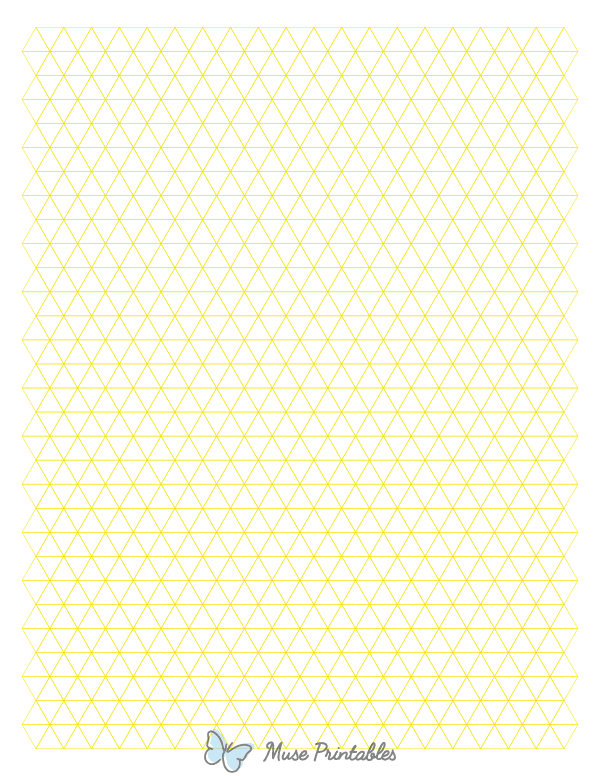 1 cm Yellow Triangle Graph Paper : Letter-sized paper (8.5 x 11)