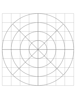 1 Inch Black Circular Graph Paper  - Letter