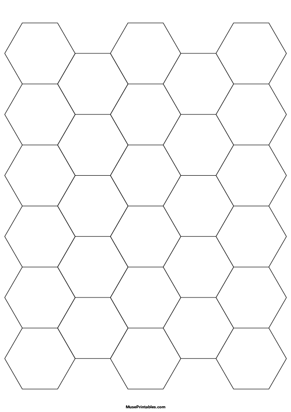1 Inch Black Hexagon Graph Paper: A4-sized paper (8.27 x 11.69)