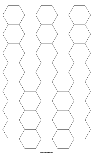 1 Inch Black Hexagon Graph Paper - Legal