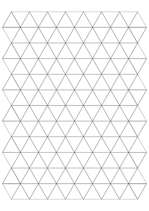 1 Inch Black Triangle Graph Paper  - A4