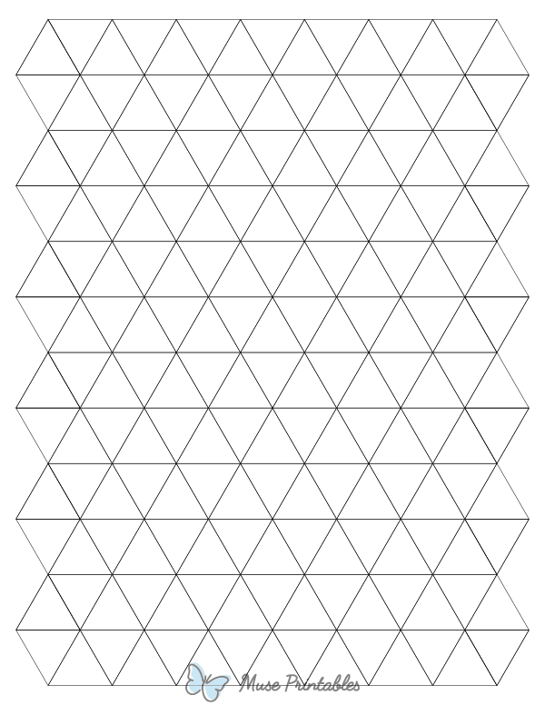 1 Inch Black Triangle Graph Paper : Letter-sized paper (8.5 x 11)