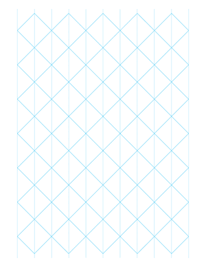 1 Inch Blue Axonometric Graph Paper  - Letter
