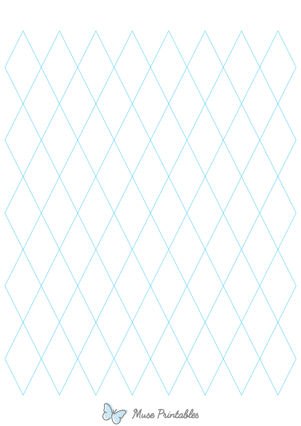 1 Inch Blue Diamond Graph Paper : A4-sized paper (8.27 x 11.69)
