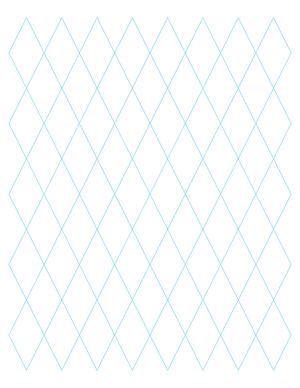 1 Inch Blue Diamond Graph Paper  - Letter