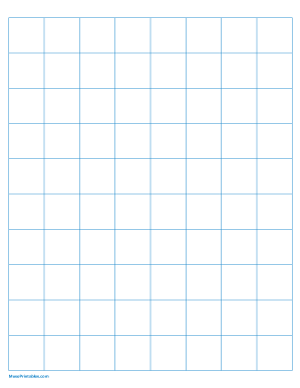 1 Inch Blue Graph Paper - Letter