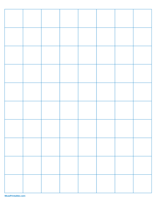 1 Inch Blue Graph Paper: Letter-sized paper (8.5 x 11)