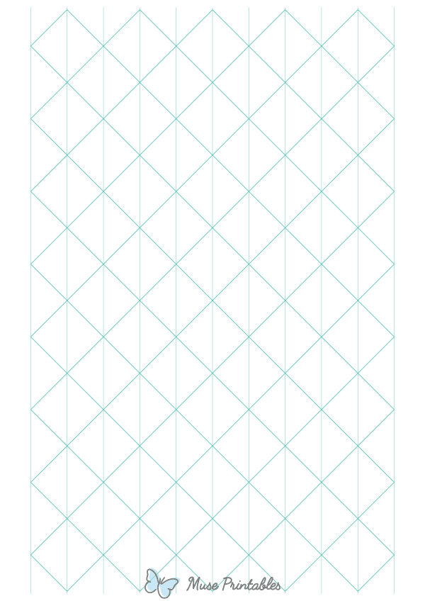 1 Inch Blue Green Axonometric Graph Paper : A4-sized paper (8.27 x 11.69)