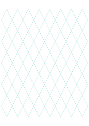 1 Inch Blue Green Diamond Graph Paper  - A4