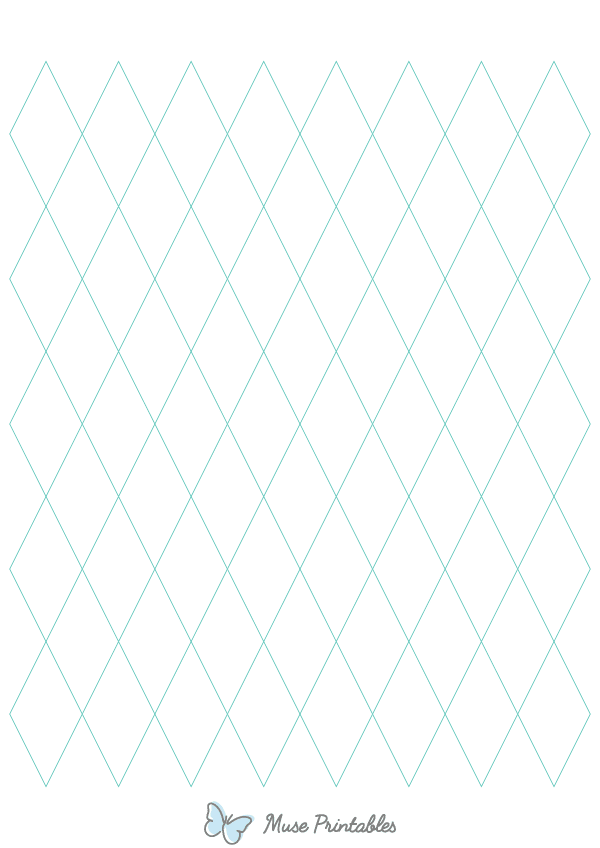 1 Inch Blue Green Diamond Graph Paper : A4-sized paper (8.27 x 11.69)