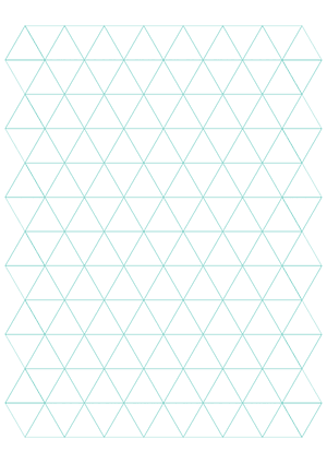 1 Inch Blue Green Triangle Graph Paper  - A4