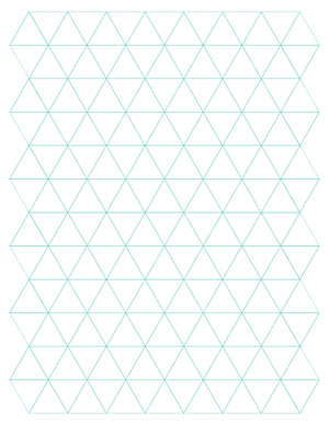 1 Inch Blue Green Triangle Graph Paper  - Letter