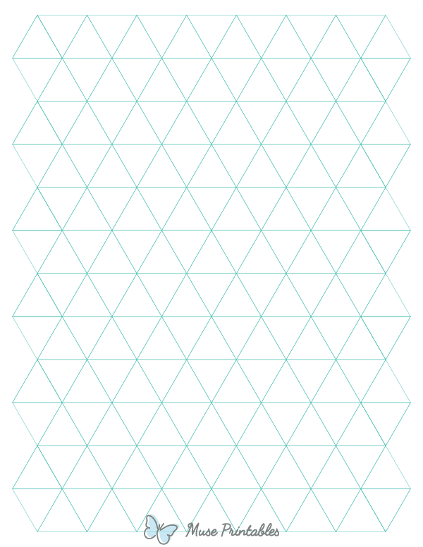 1 Inch Blue Green Triangle Graph Paper : Letter-sized paper (8.5 x 11)