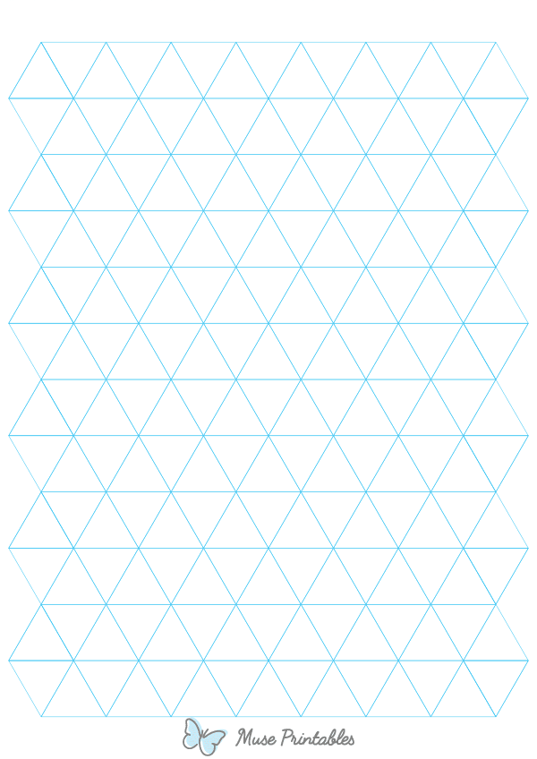 1 Inch Blue Triangle Graph Paper : A4-sized paper (8.27 x 11.69)