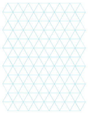 1 Inch Blue Triangle Graph Paper  - Letter