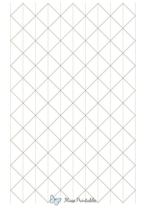 1 Inch Brown Axonometric Graph Paper : A4-sized paper (8.27 x 11.69)