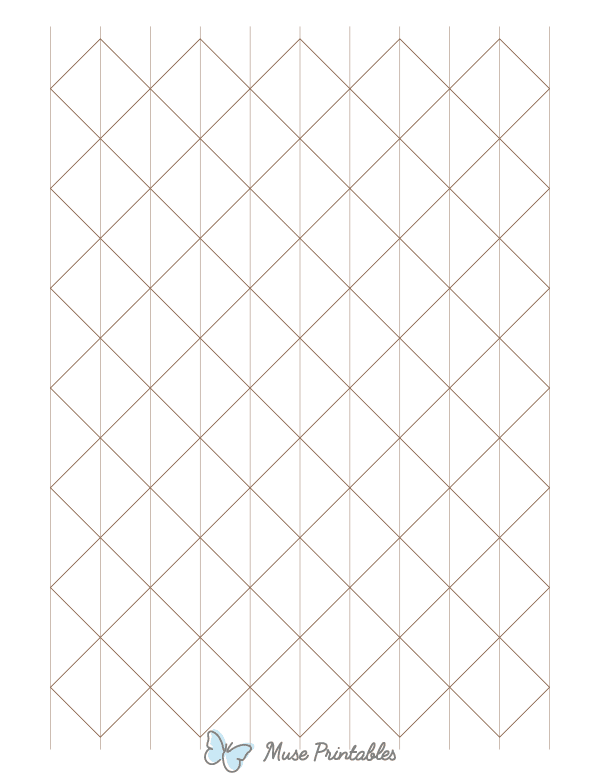 1 Inch Brown Axonometric Graph Paper : Letter-sized paper (8.5 x 11)
