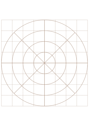 1 Inch Brown Circular Graph Paper  - A4