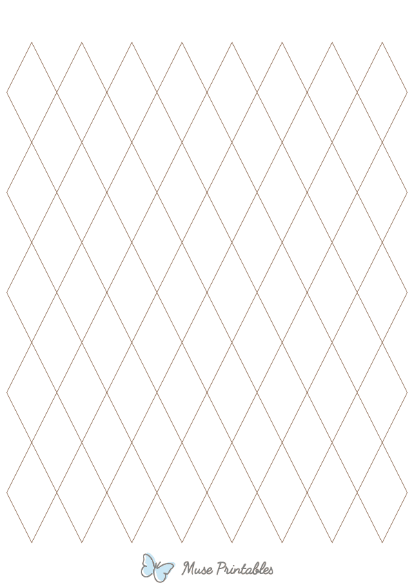 1 Inch Brown Diamond Graph Paper : A4-sized paper (8.27 x 11.69)