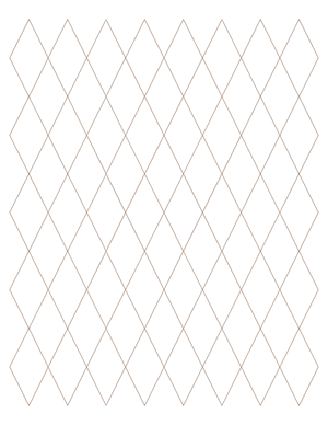 1 Inch Brown Diamond Graph Paper  - Letter