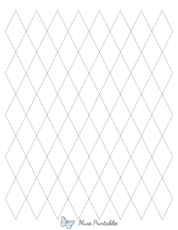 1 Inch Brown Diamond Graph Paper : Letter-sized paper (8.5 x 11)
