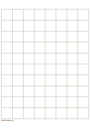 1 Inch Brown Graph Paper - A4