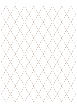 1 Inch Brown Triangle Graph Paper  - A4