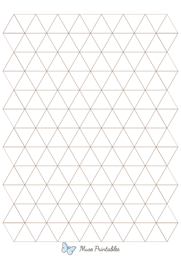 1 Inch Brown Triangle Graph Paper : A4-sized paper (8.27 x 11.69)