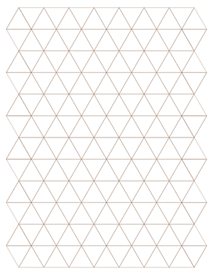 1 Inch Brown Triangle Graph Paper  - Letter