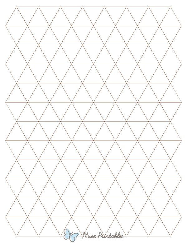 1 Inch Brown Triangle Graph Paper : Letter-sized paper (8.5 x 11)