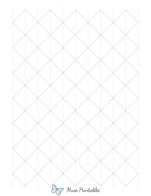 1 Inch Gray Axonometric Graph Paper : Letter-sized paper (8.5 x 11)