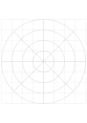 1 Inch Gray Circular Graph Paper  - A4