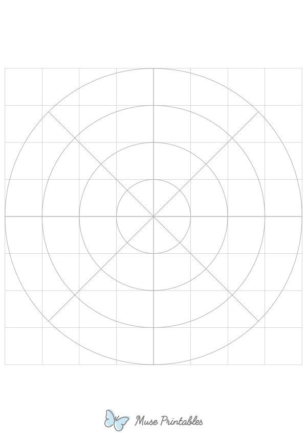 1 Inch Gray Circular Graph Paper : A4-sized paper (8.27 x 11.69)