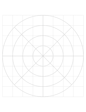1 Inch Gray Circular Graph Paper  - Letter