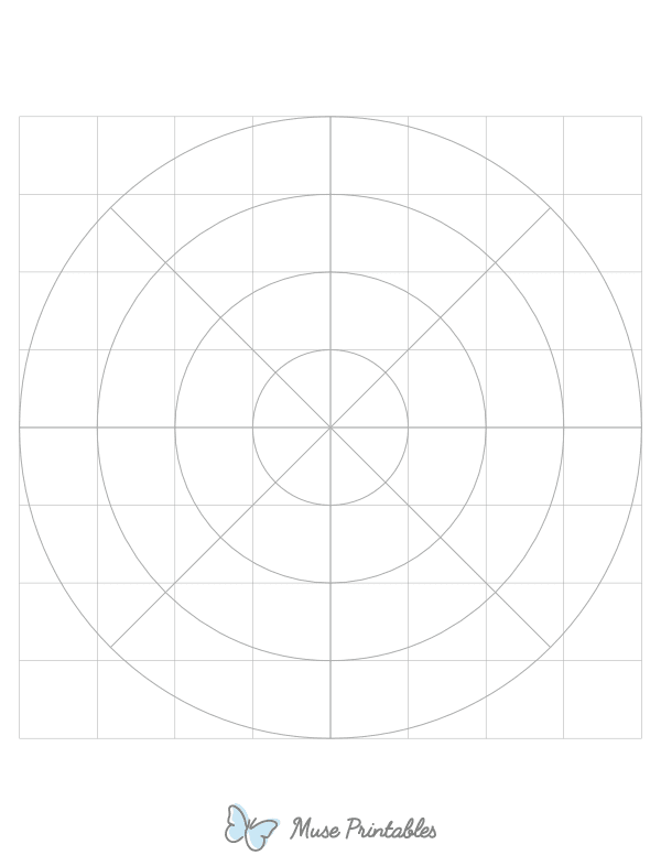 1 Inch Gray Circular Graph Paper : Letter-sized paper (8.5 x 11)