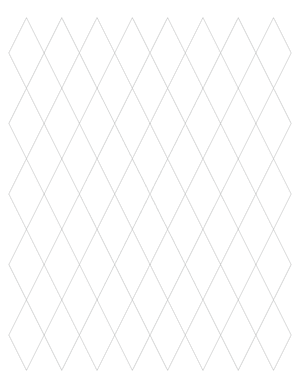 1 Inch Gray Diamond Graph Paper  - Letter