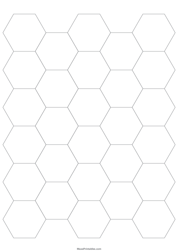 1 Inch Gray Hexagon Graph Paper: A4-sized paper (8.27 x 11.69)