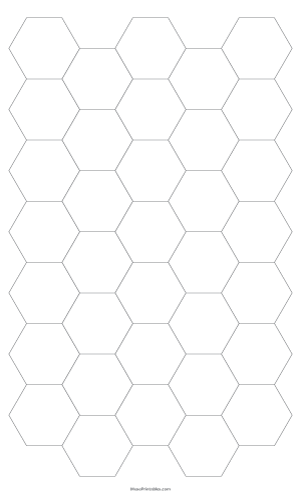 1 Inch Gray Hexagon Graph Paper - Legal