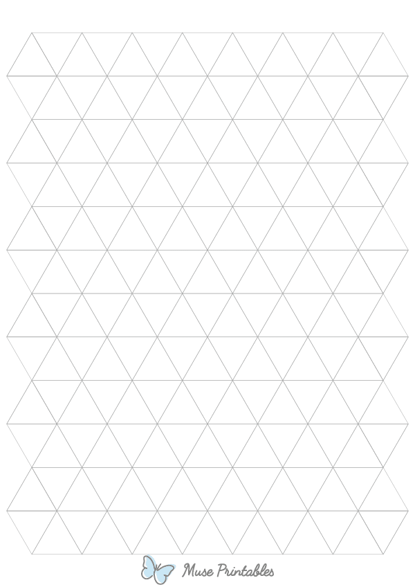 Printable 1 Inch Gray Triangle Graph Paper for A4 Paper