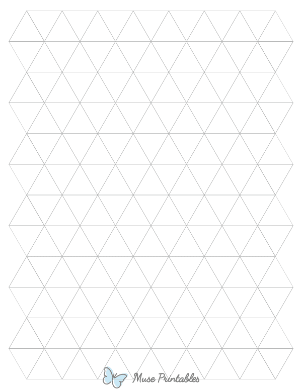 1 Inch Gray Triangle Graph Paper : Letter-sized paper (8.5 x 11)