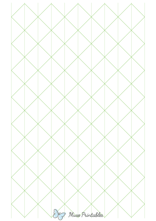 1 Inch Green Axonometric Graph Paper : A4-sized paper (8.27 x 11.69)