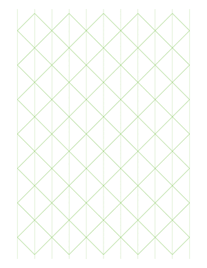 1 Inch Green Axonometric Graph Paper  - Letter