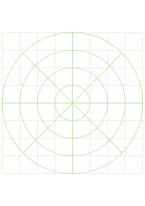 1 Inch Green Circular Graph Paper  - A4