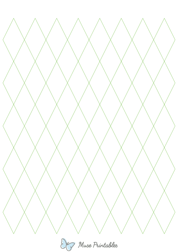 1 Inch Green Diamond Graph Paper : A4-sized paper (8.27 x 11.69)