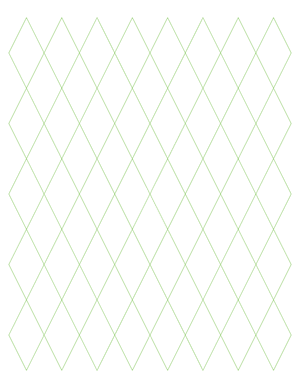 1 Inch Green Diamond Graph Paper  - Letter